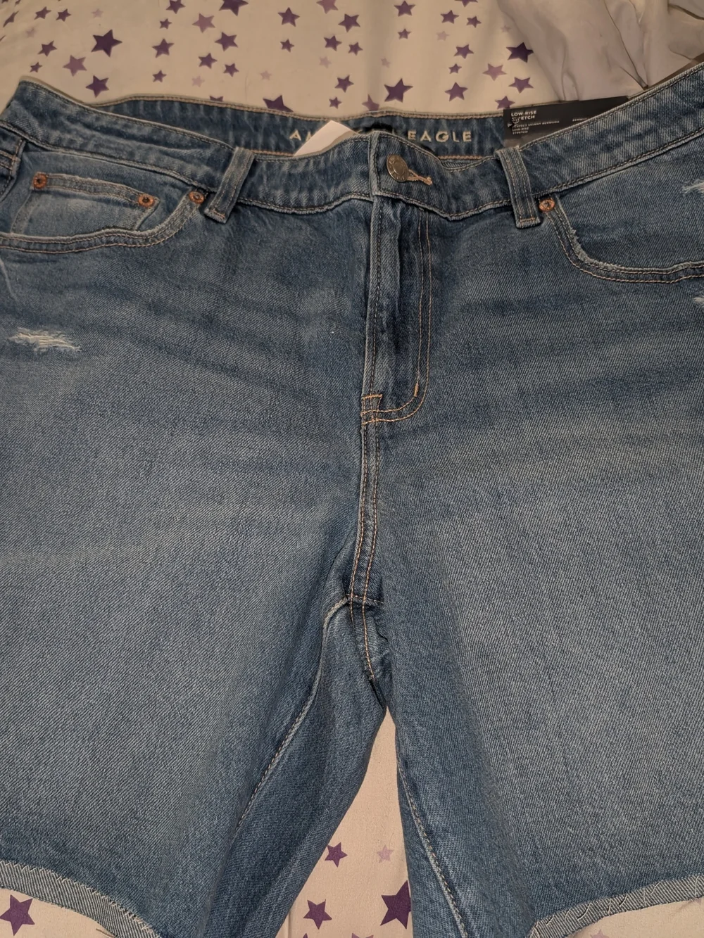American Eagle Light Wash Blue Denim Jeans Shorts-size 16